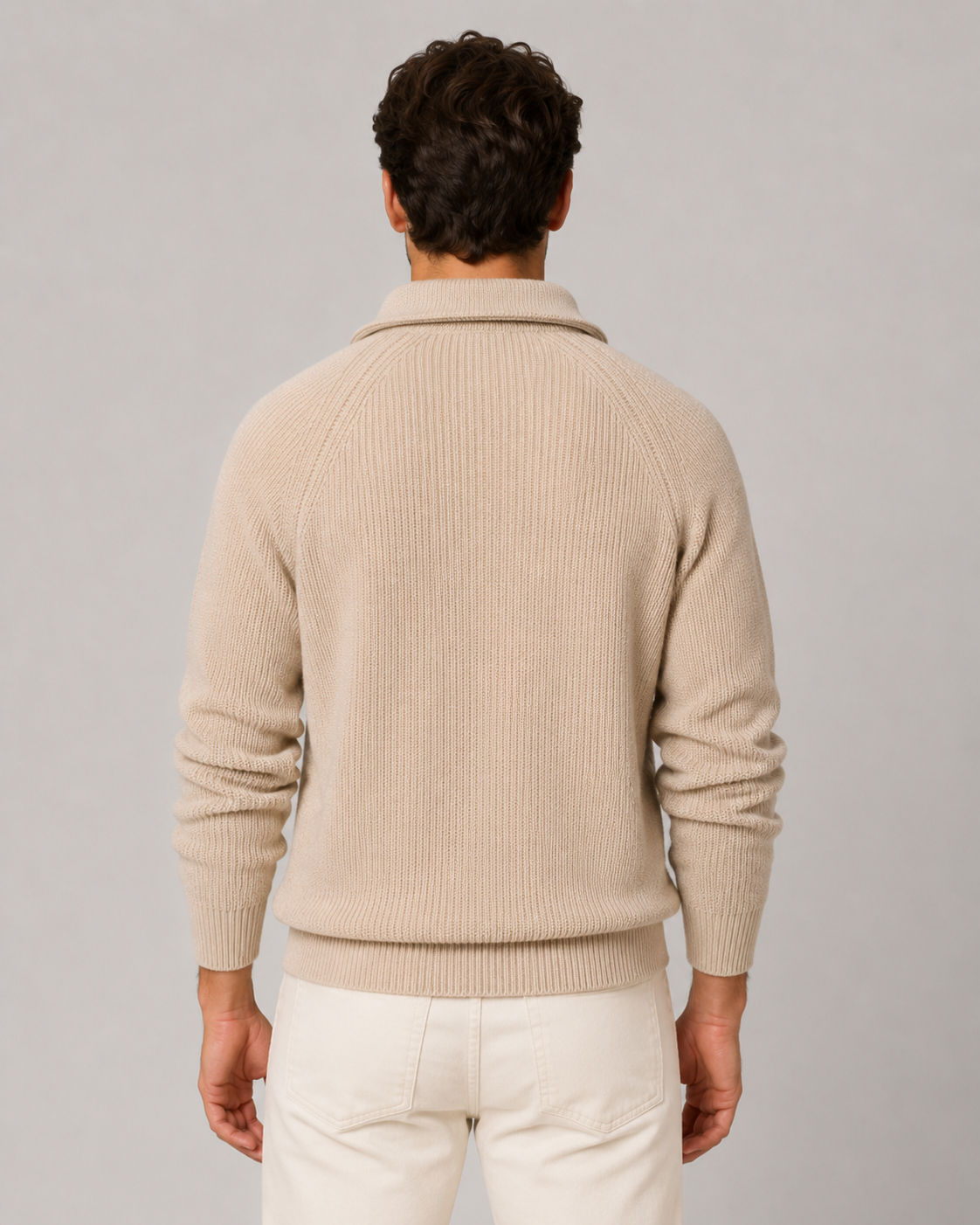 Men Quarter Zip Mock Neck Sweater