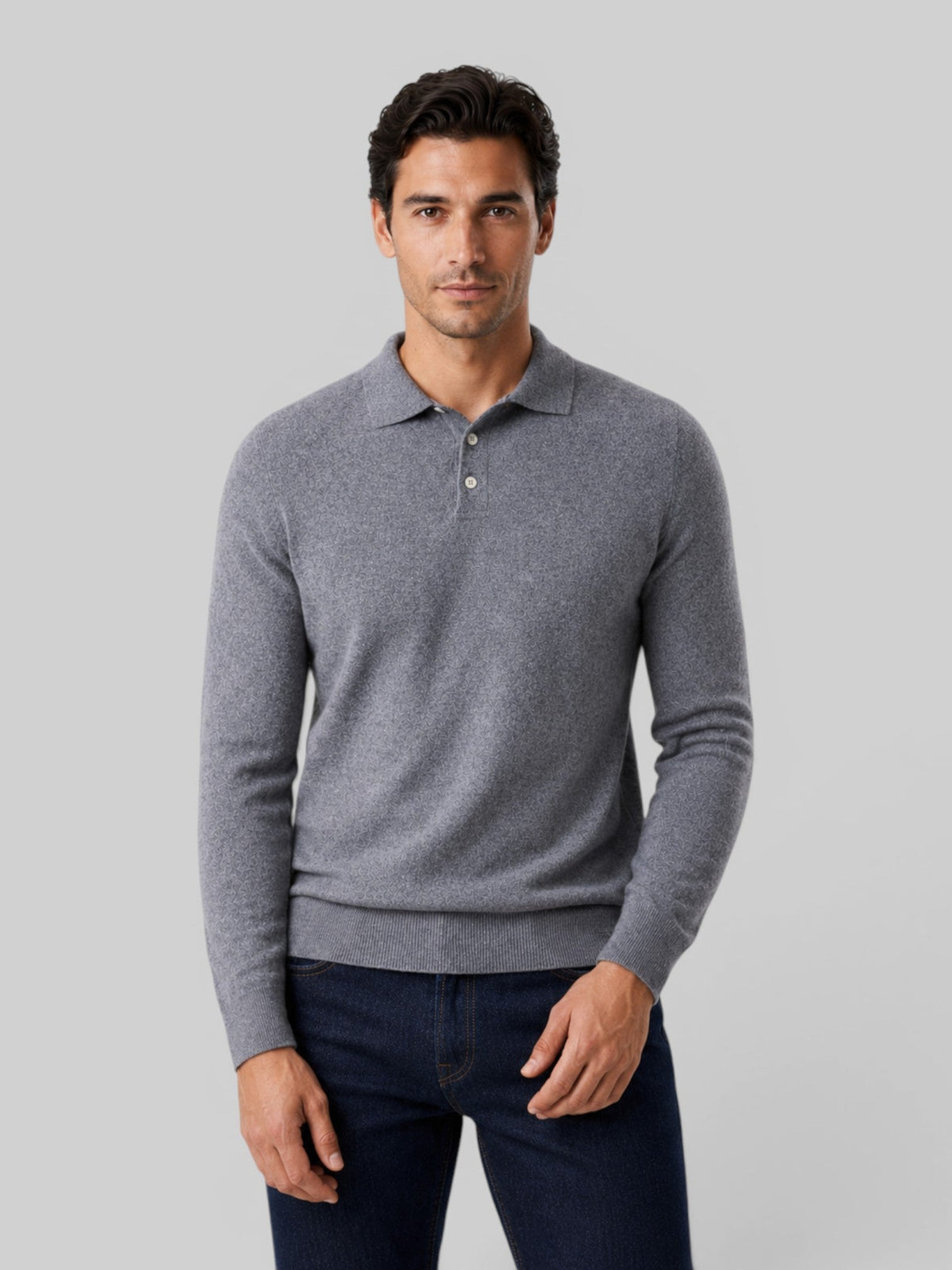 Men Knit Polo Sweater