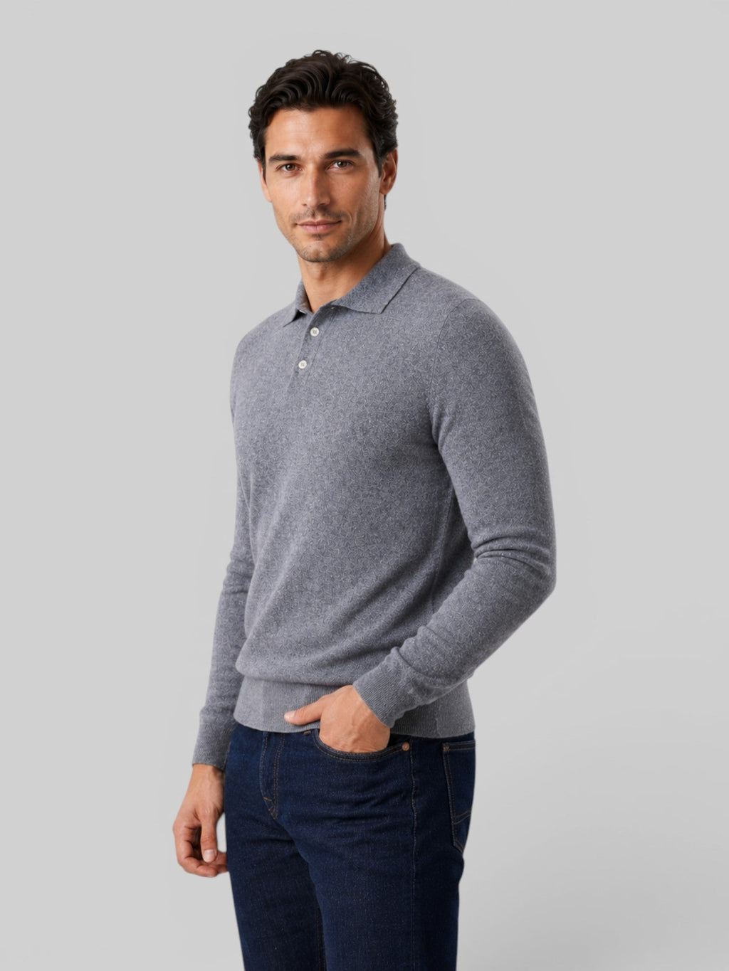 Men Knit Polo Sweater