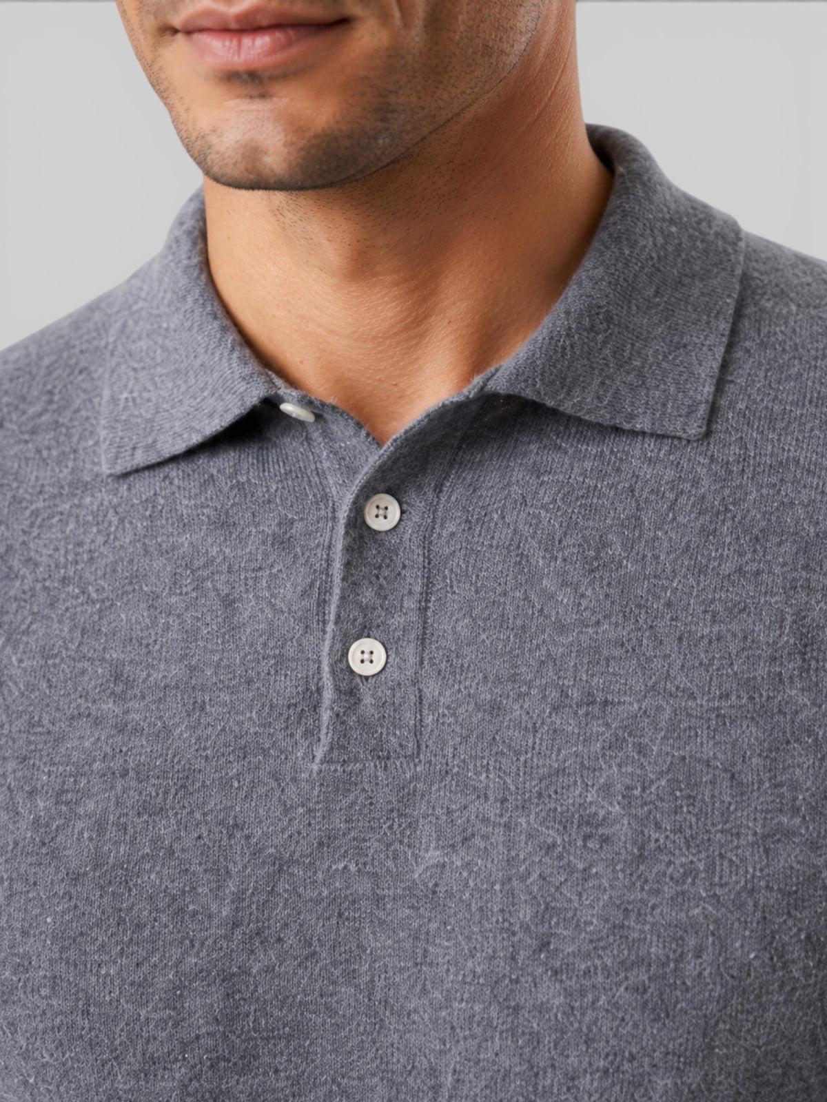 Men Knit Polo Sweater