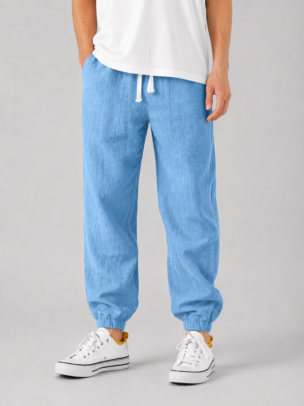 Men Linen Wide Leg Trousers