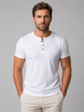 Men Short Sleeve Henley Shirt