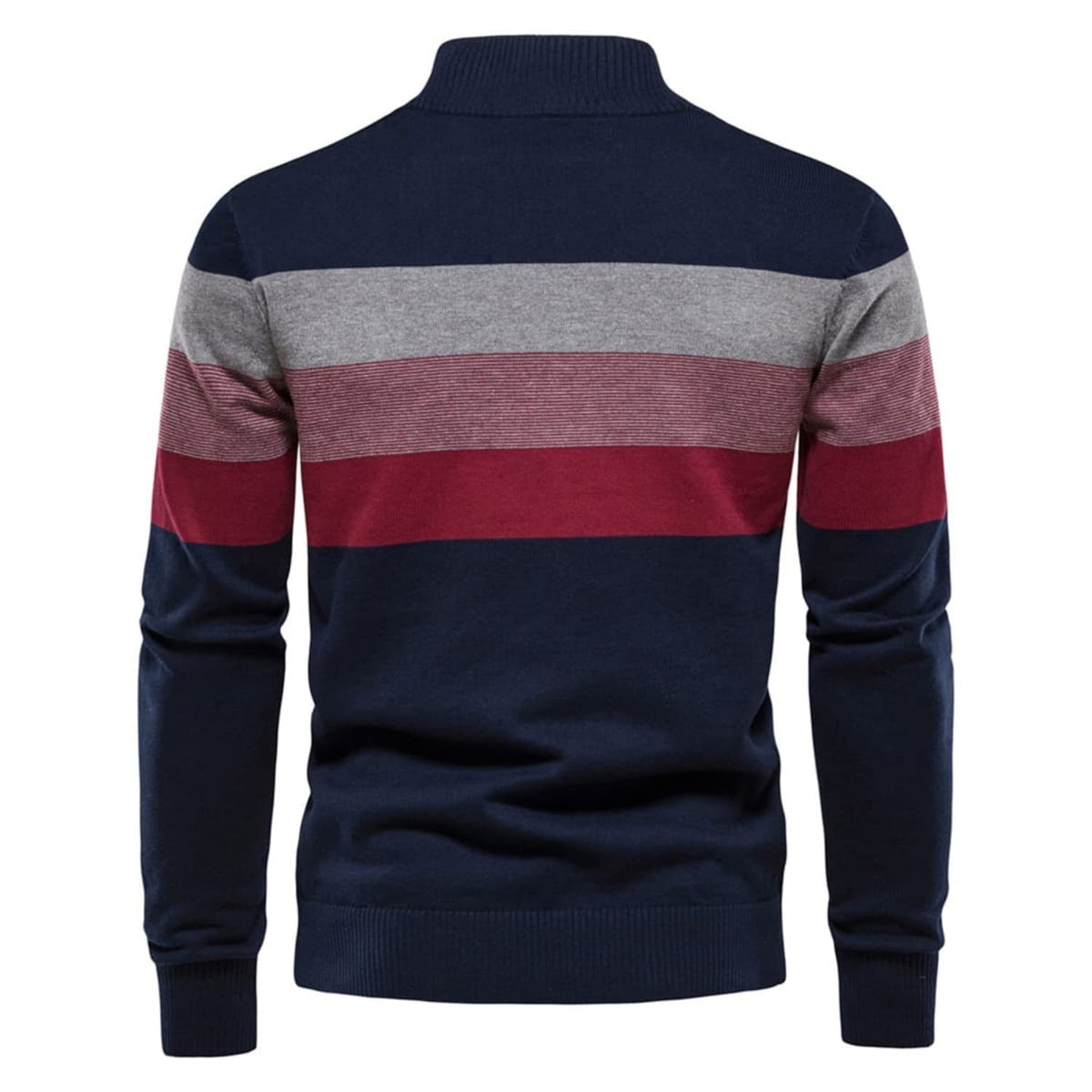 Men Colorblock Quarter Zip Sweater
