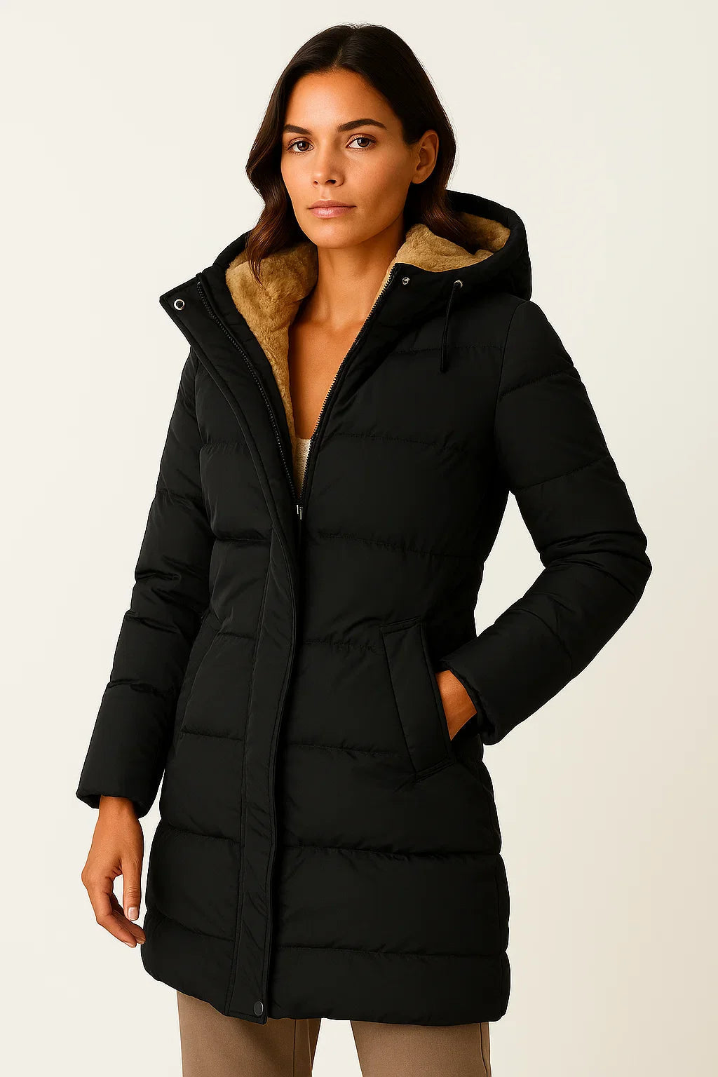 Women Longline Winter Puffer Jacket