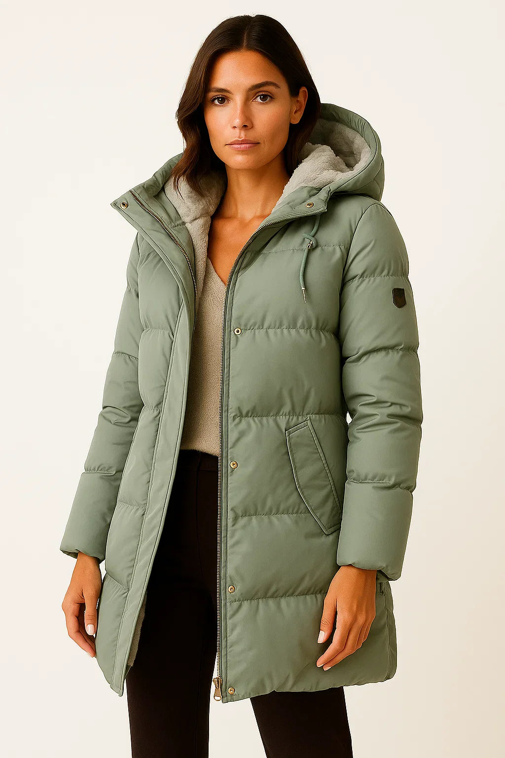 Women Longline Winter Puffer Jacket