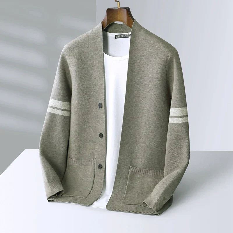 Men Merino Wool Knit Cardigan