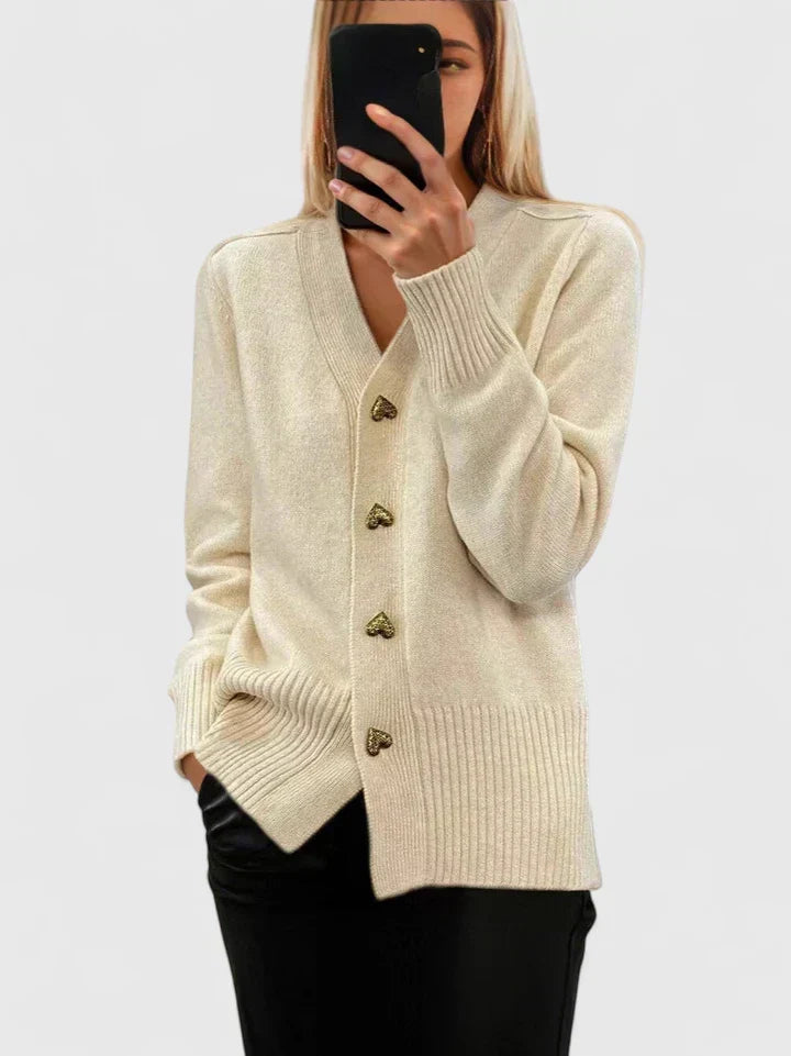 Women V Neck Cashmere Cardigan