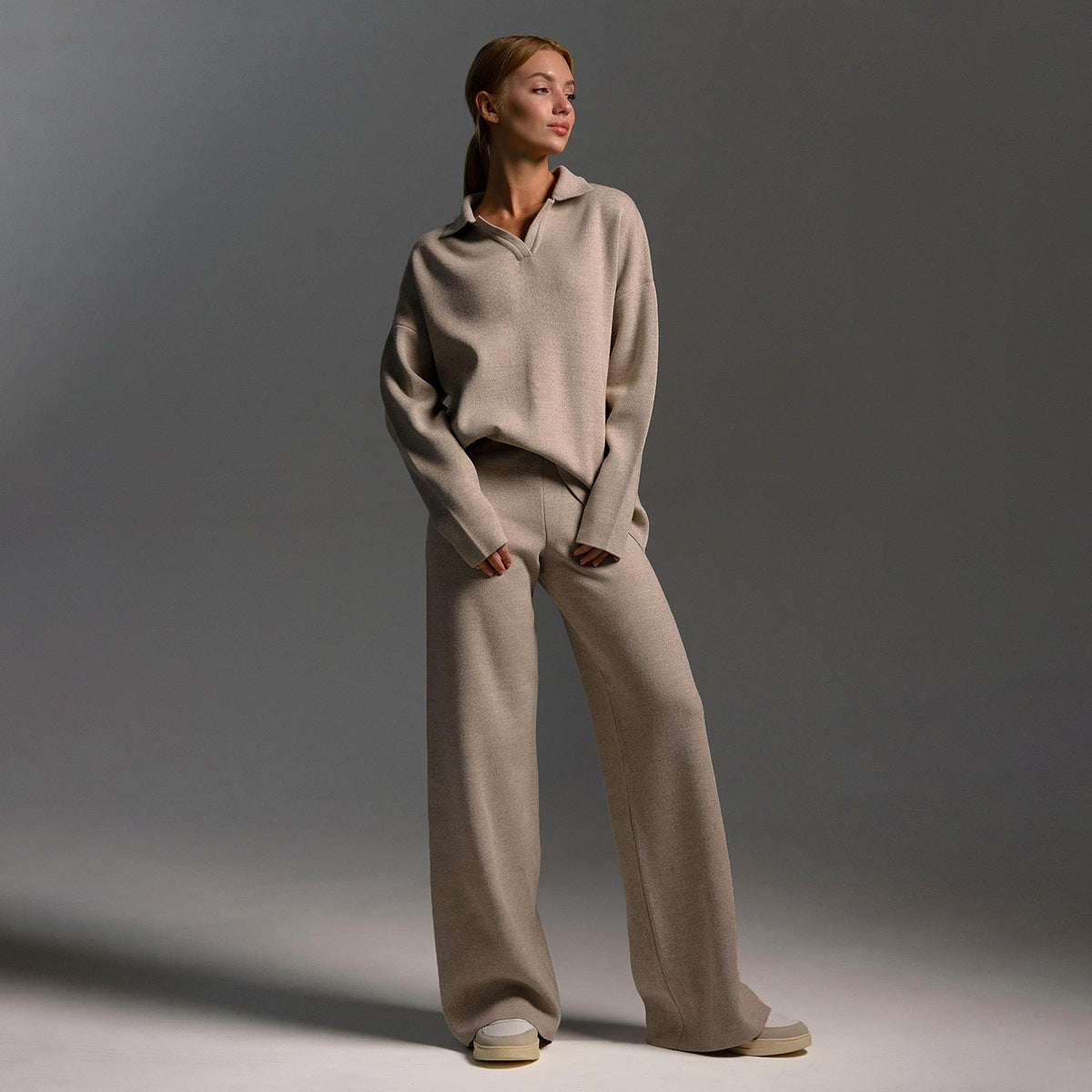 Women 2 Piece Polo Sweater Set