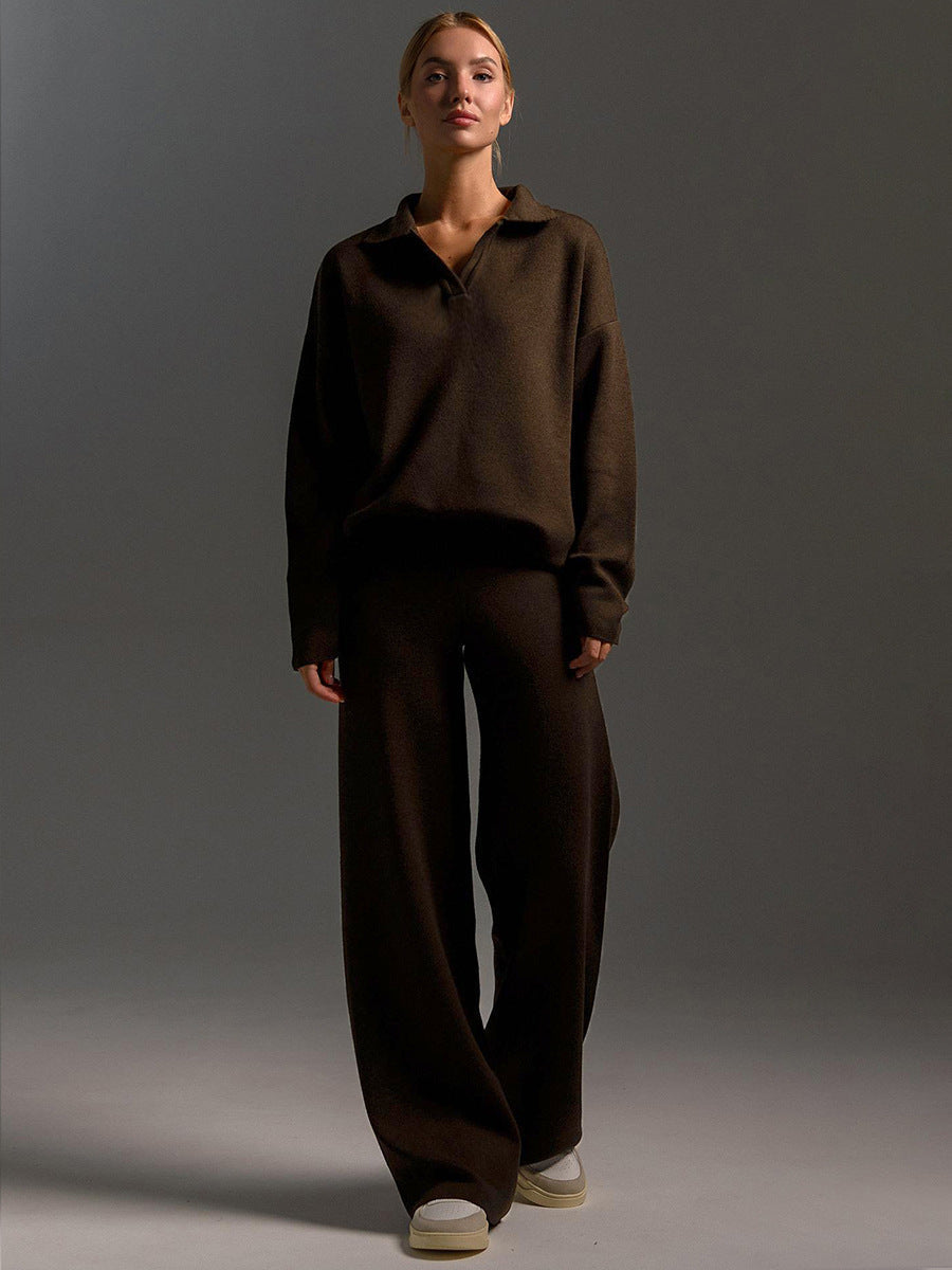 Women 2 Piece Polo Sweater Set