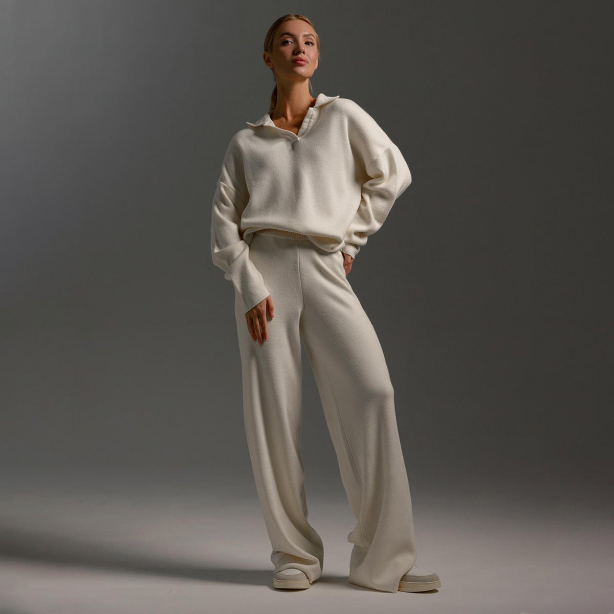Women 2 Piece Polo Sweater Set