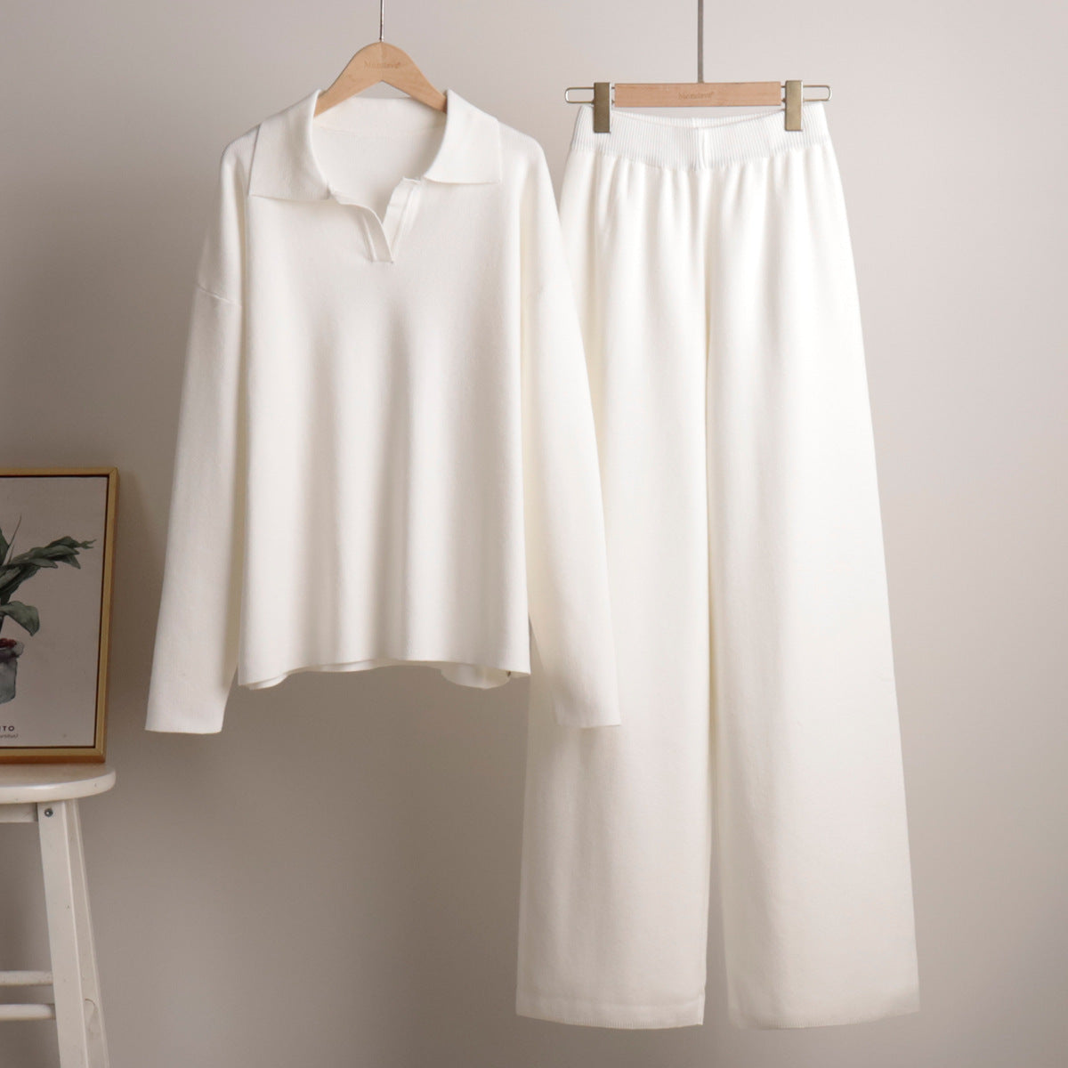 Women 2 Piece Polo Sweater Set