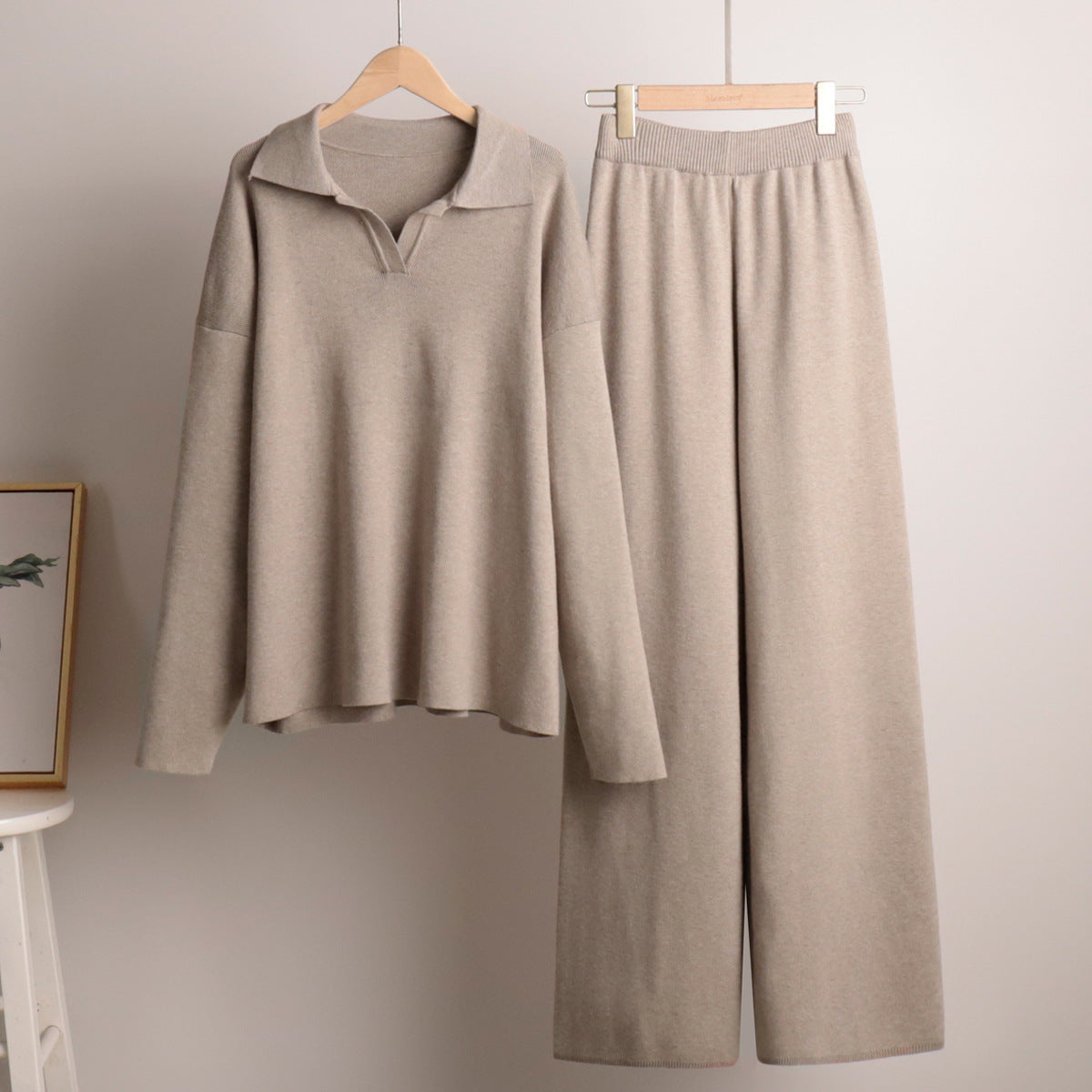 Women 2 Piece Polo Sweater Set