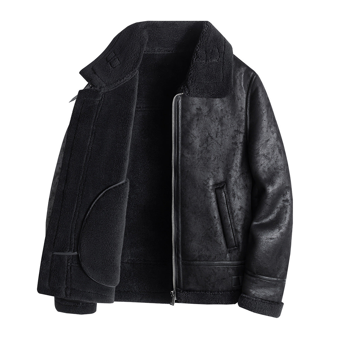 Men Faux Shearling Jacket