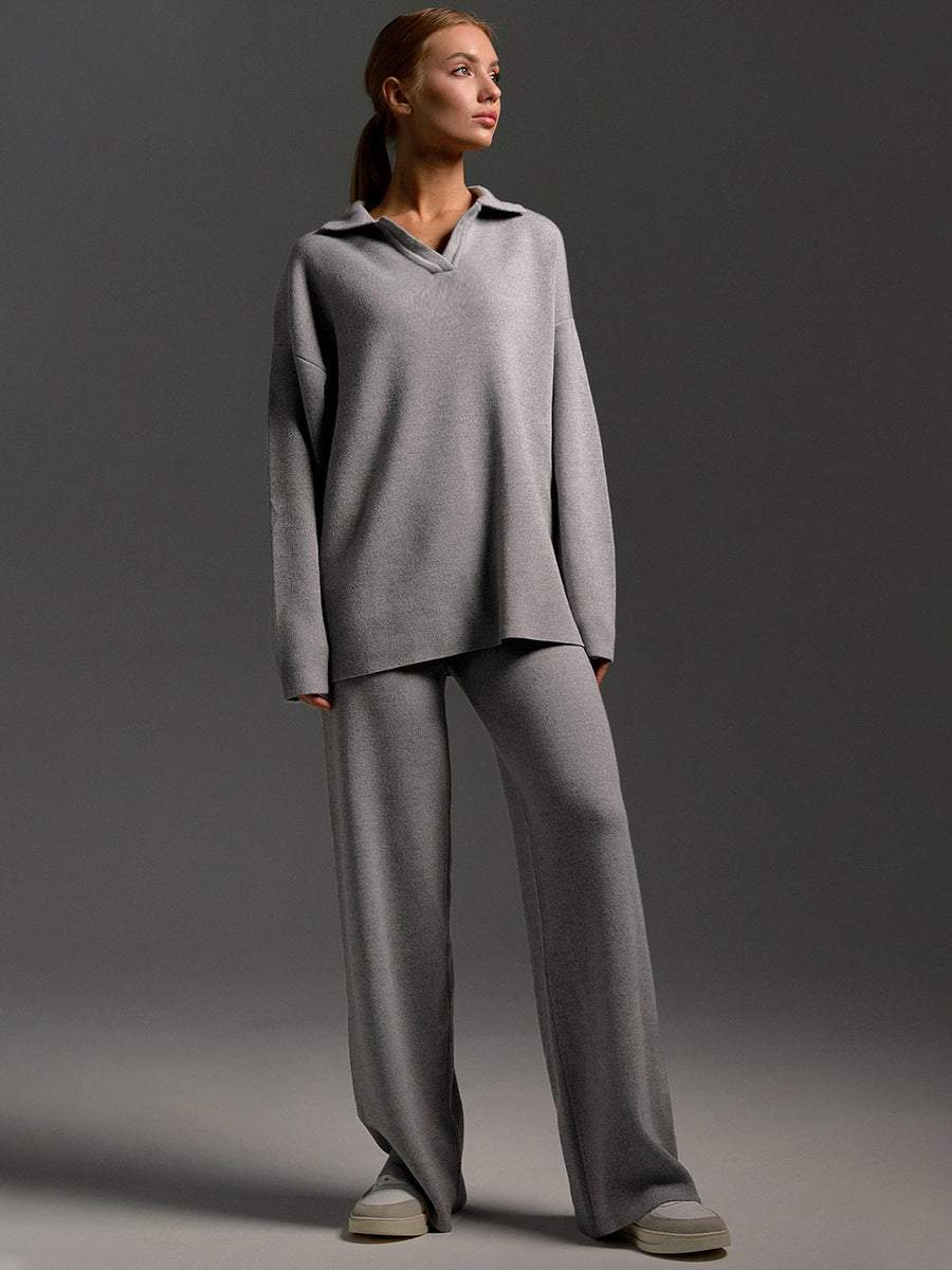 Women 2 Piece Polo Sweater Set
