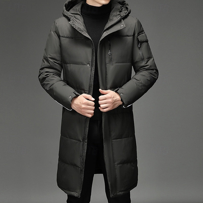 Men Long Insulated Winter Coat