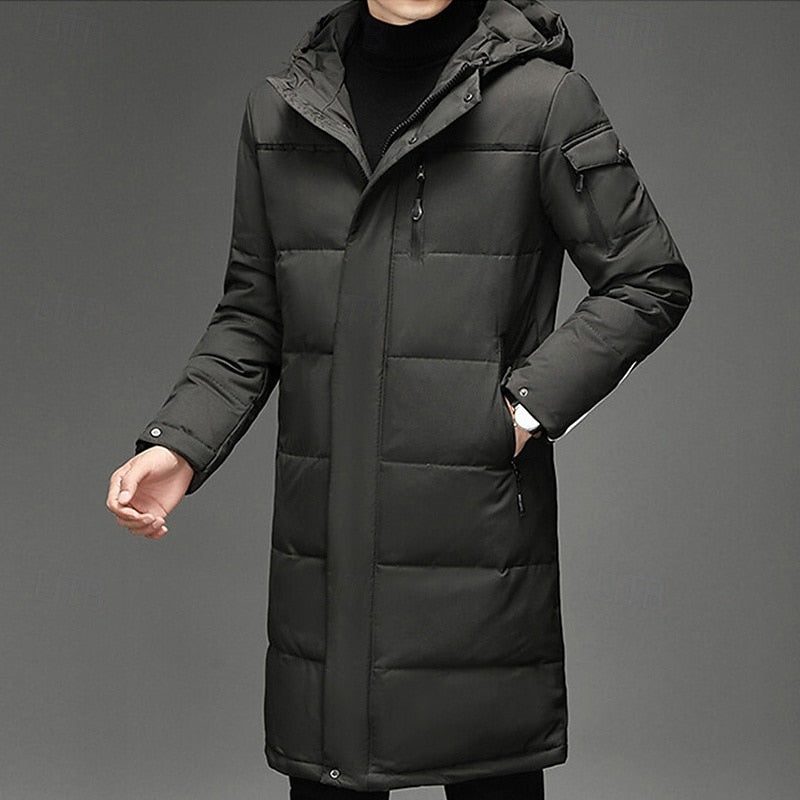 Men Long Insulated Winter Coat