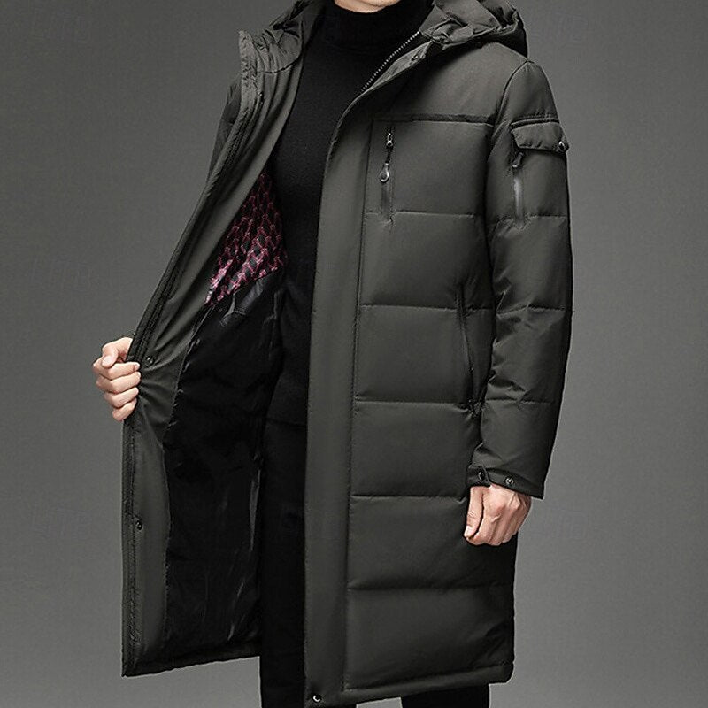 Men Long Insulated Winter Coat