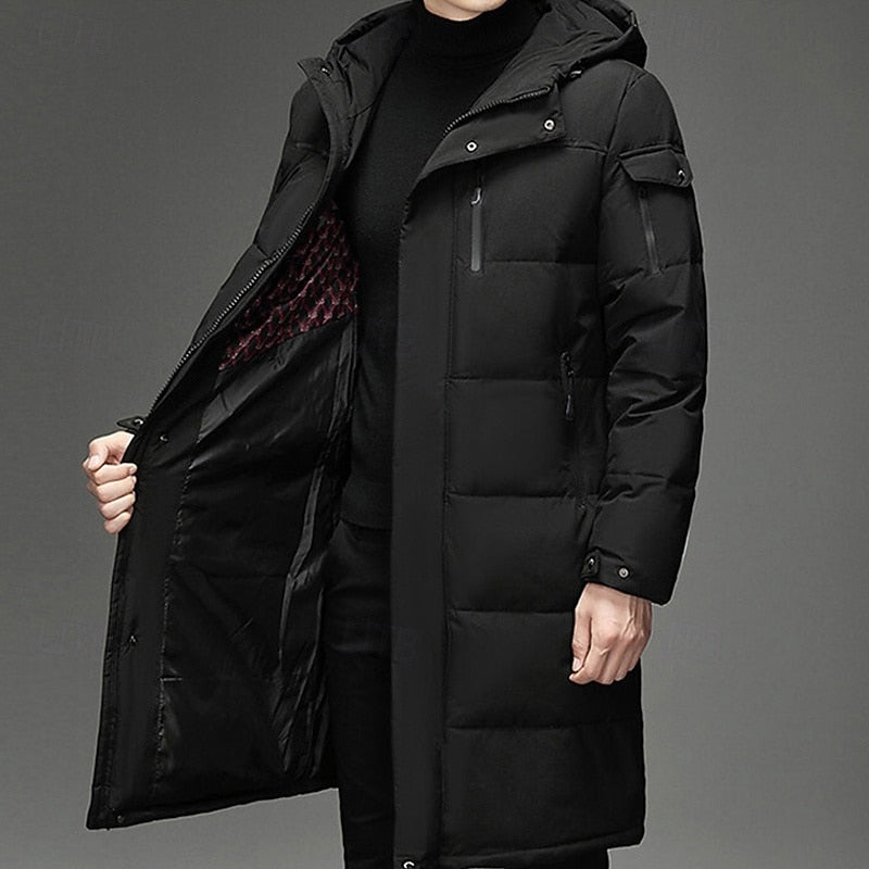 Men Long Insulated Winter Coat