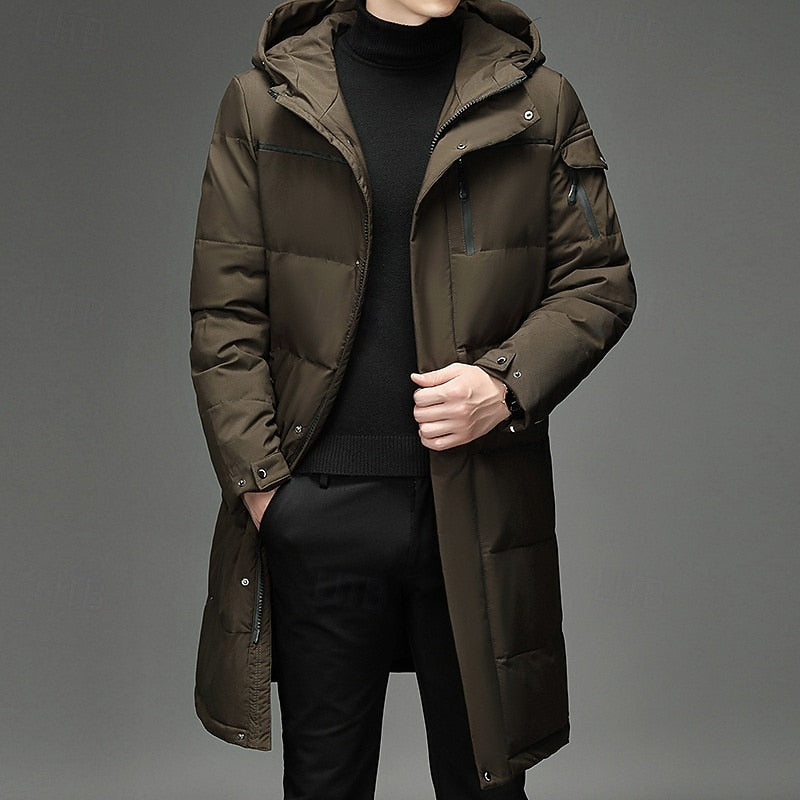 Men Long Insulated Winter Coat