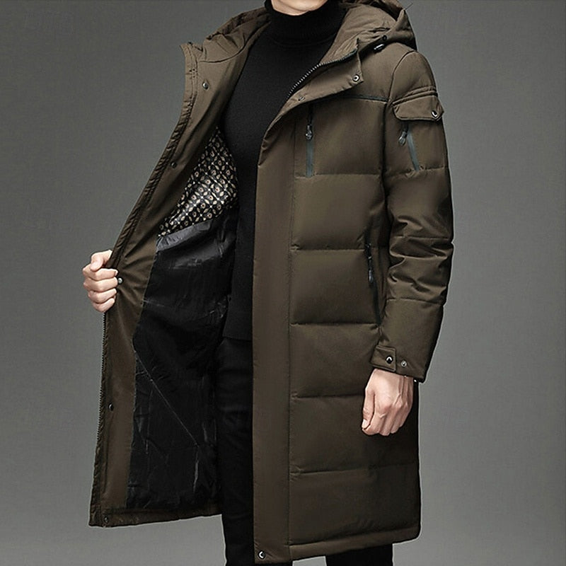 Men Long Insulated Winter Coat