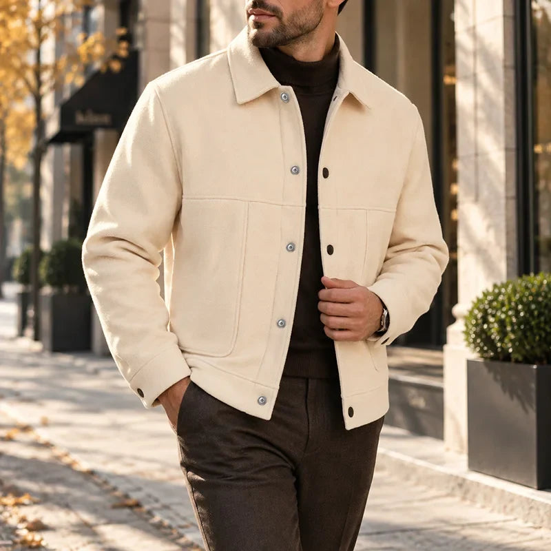 Men Brushed Wool Blend Jacket