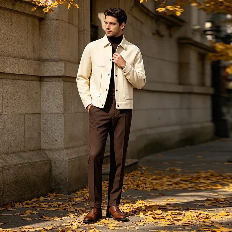 Men Brushed Wool Blend Jacket