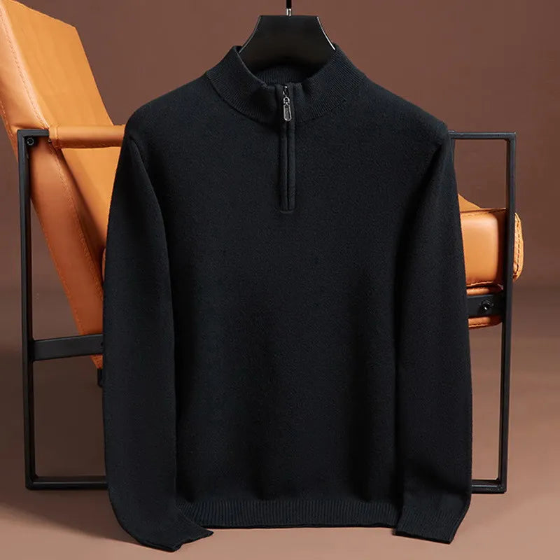 Men Half Zip Cashmere Sweater