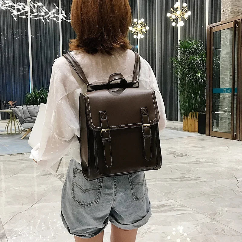 Women PU Leather Backpack