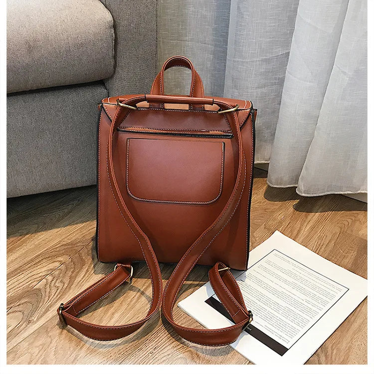 Women PU Leather Backpack