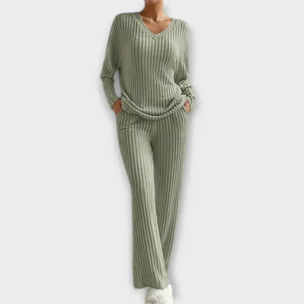 Women 2 Piece Striped Lounge Set