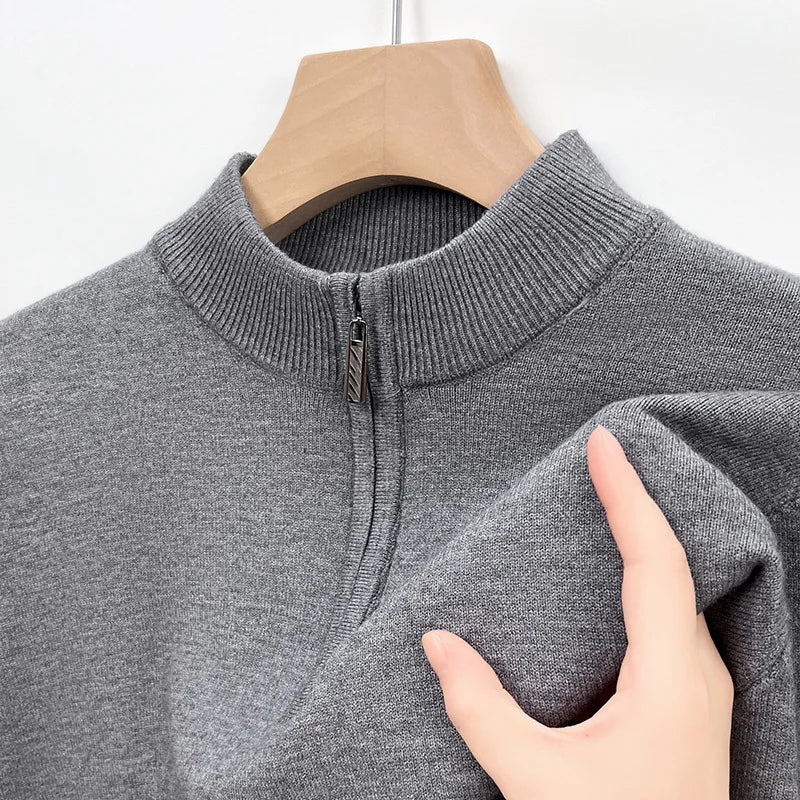 Men Half Zip Cashmere Sweater