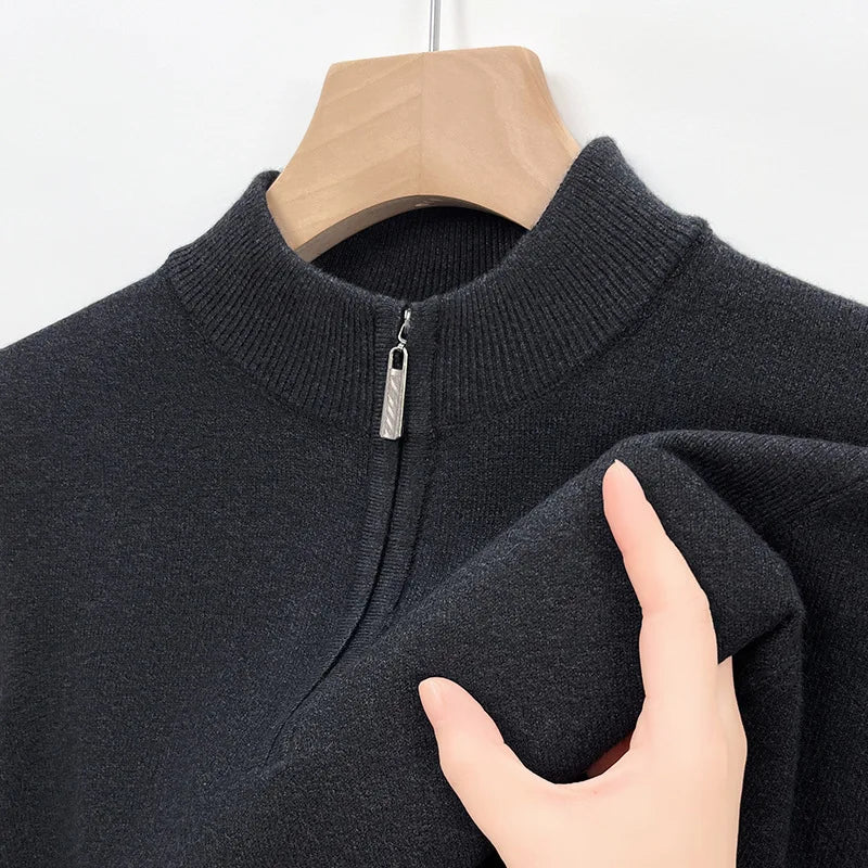 Men Half Zip Cashmere Sweater
