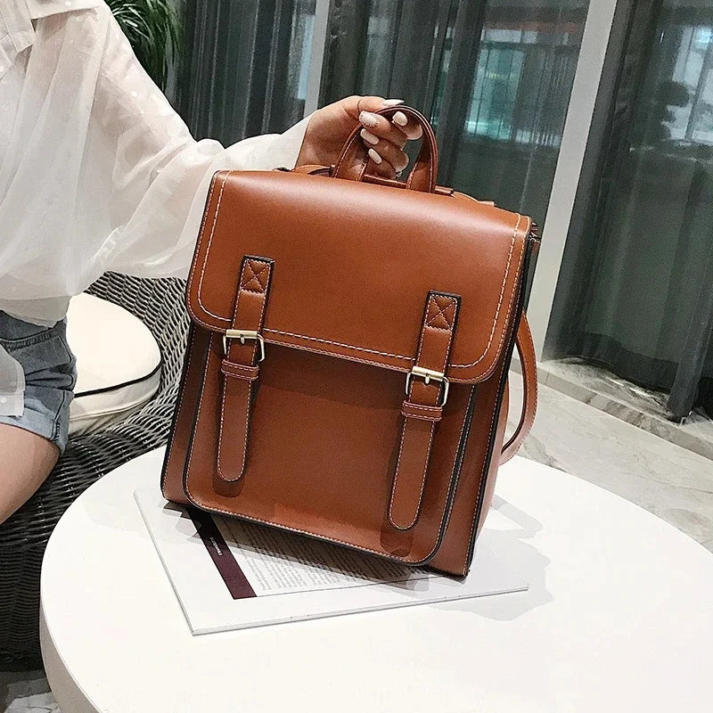 Women PU Leather Backpack