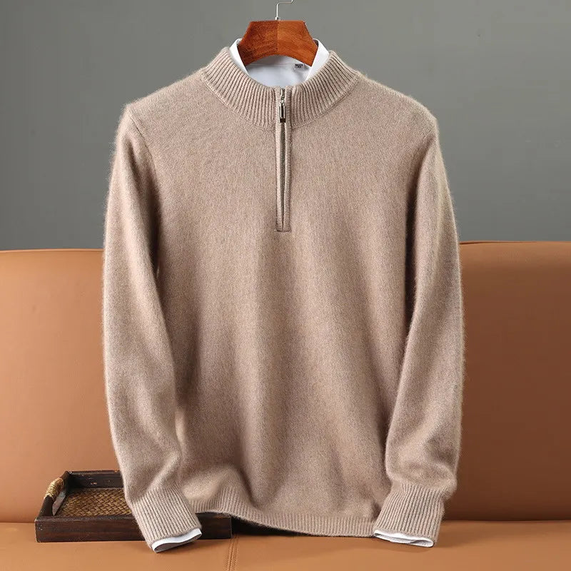 Men Half Zip Cashmere Sweater
