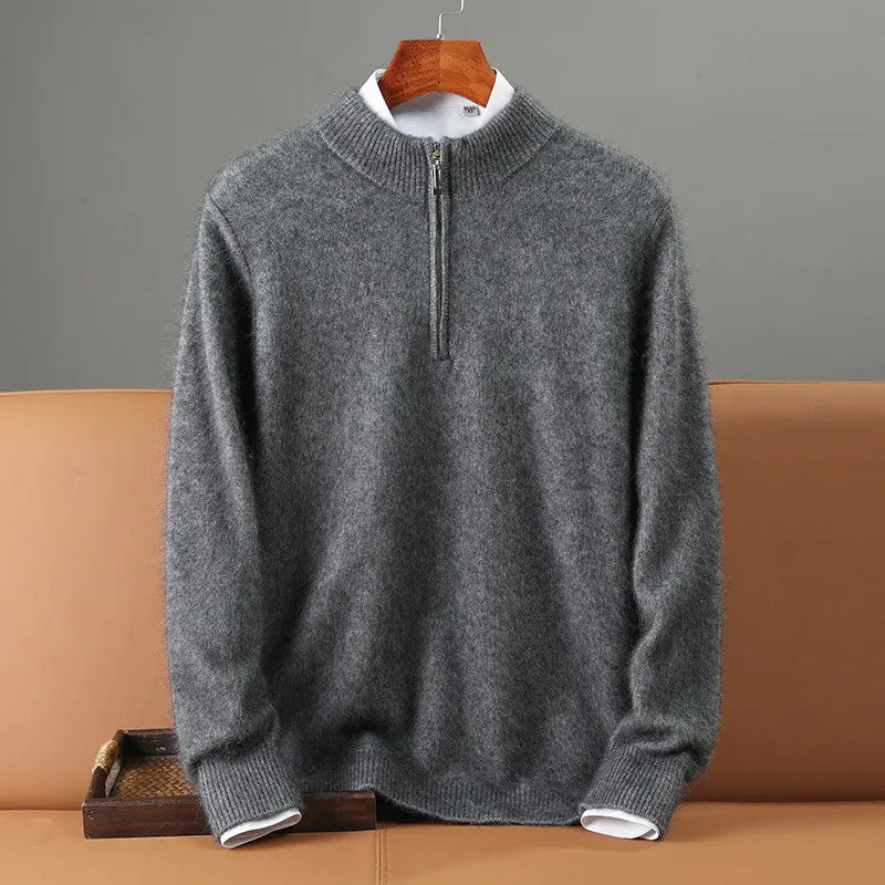 Men Half Zip Cashmere Sweater