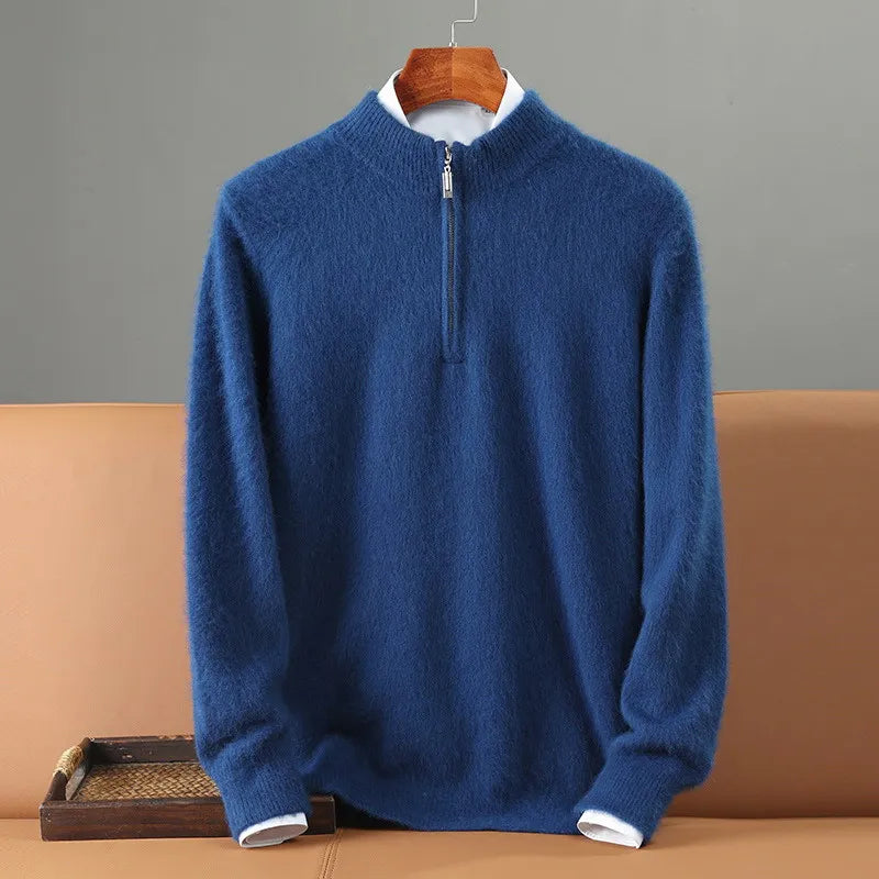 Men Half Zip Cashmere Sweater