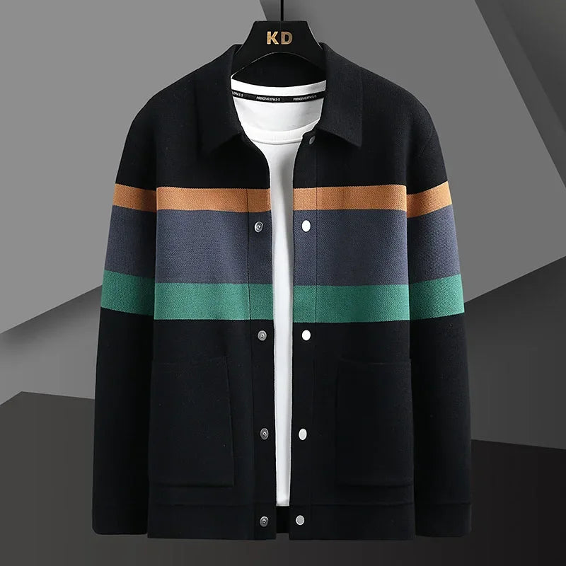 Men Heavy Knit Cardigan Coat