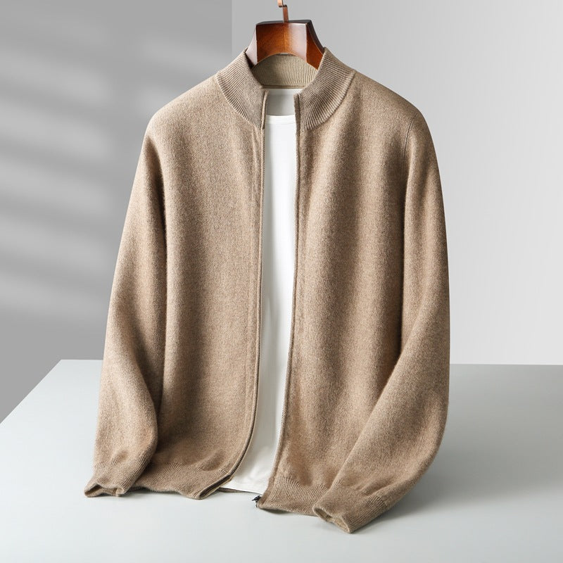 Men Cashmere Zip Cardigan