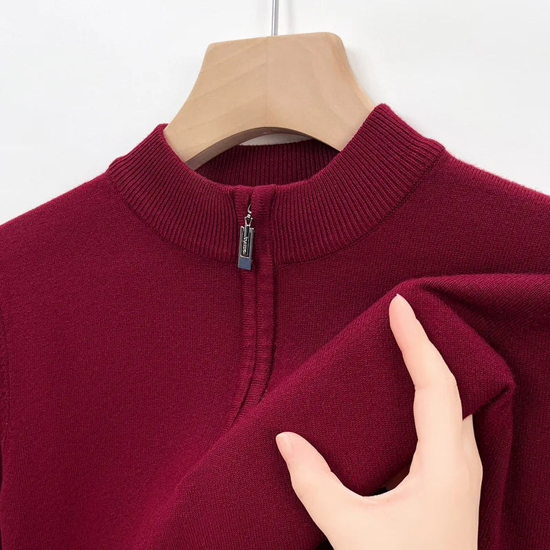 Men Half Zip Cashmere Sweater