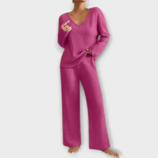 Women 2 Piece Striped Lounge Set