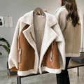 Women Suede Shearling Jacket