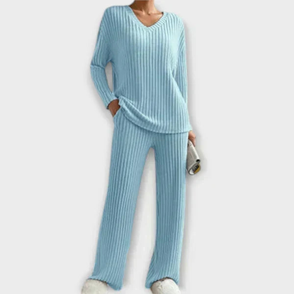 Women 2 Piece Striped Lounge Set