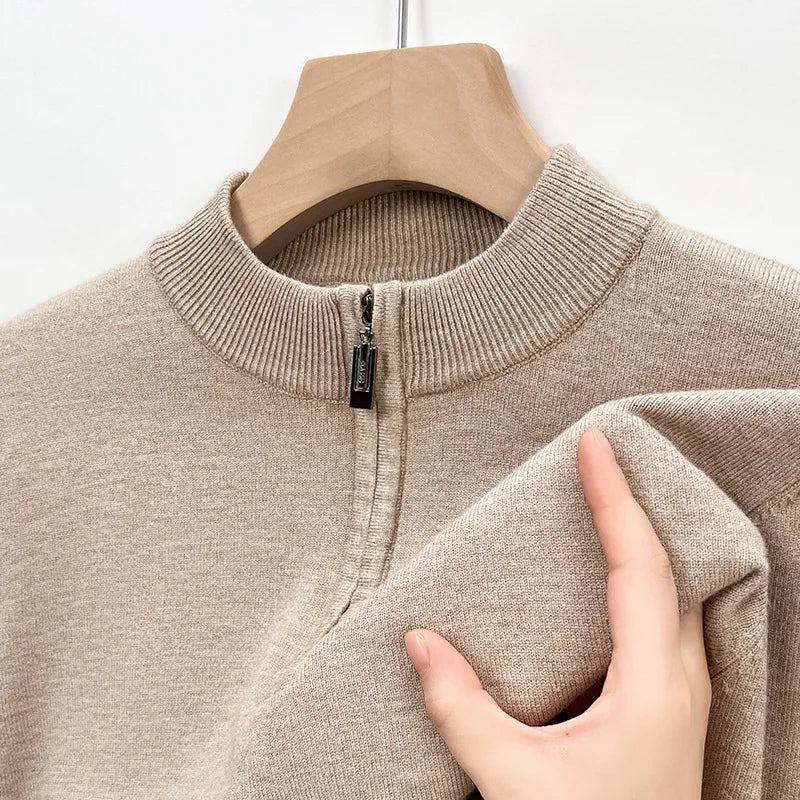 Men Half Zip Cashmere Sweater