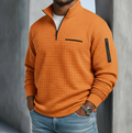 Men Long Sleeve Waffle Knit Top