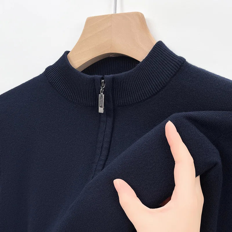 Men Half Zip Cashmere Sweater