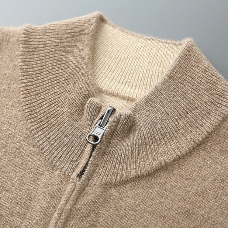 Men Cashmere Zip Cardigan