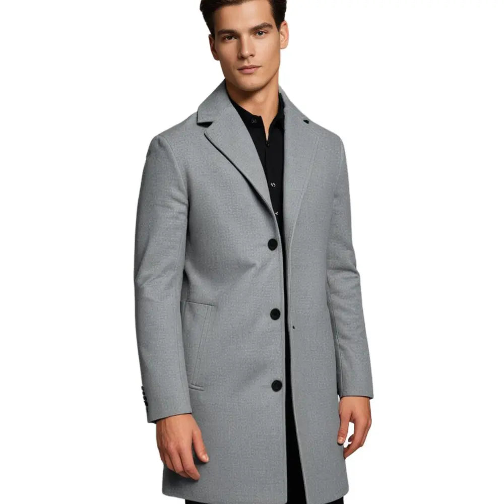 Men Wool Blend Overcoat