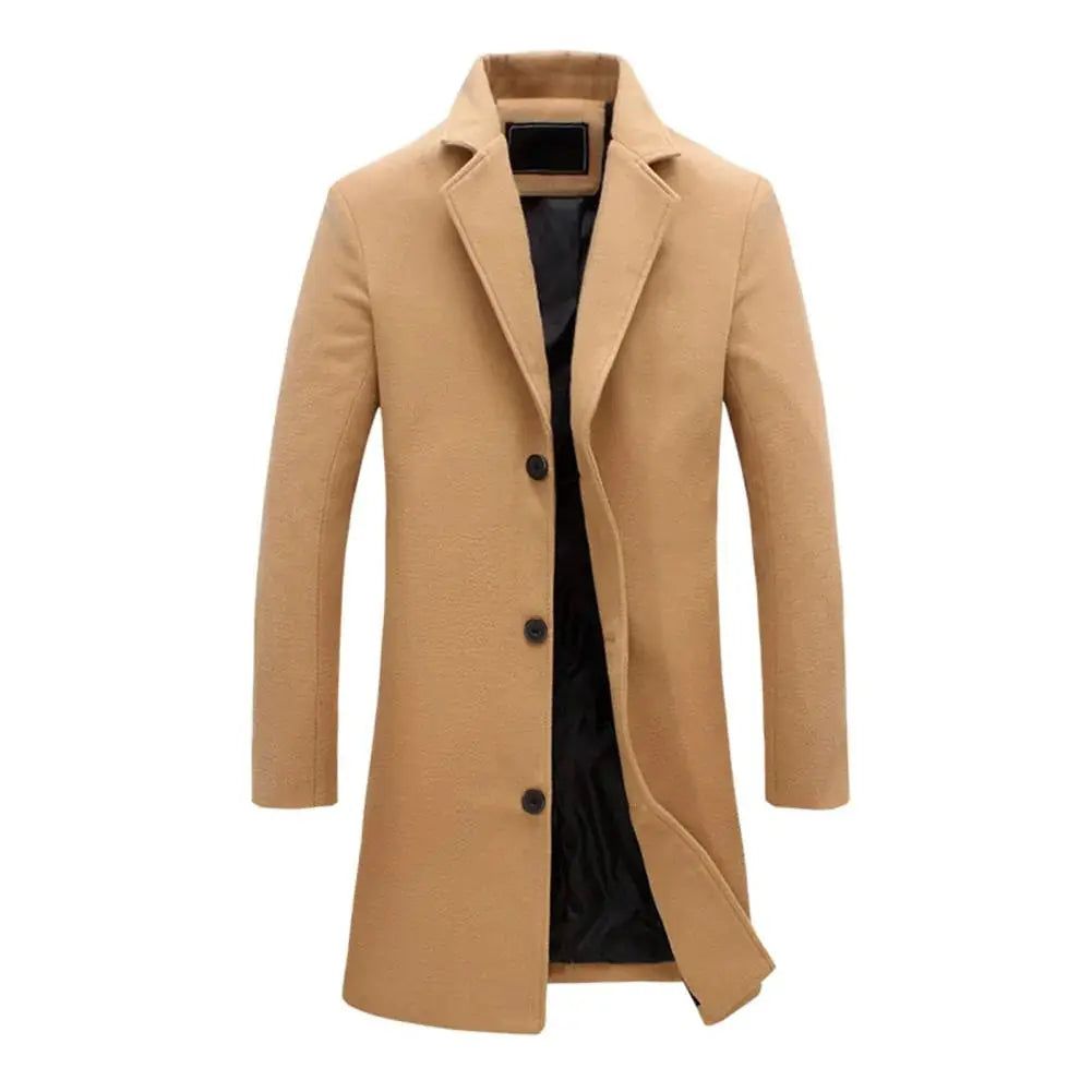 Men Wool Blend Overcoat