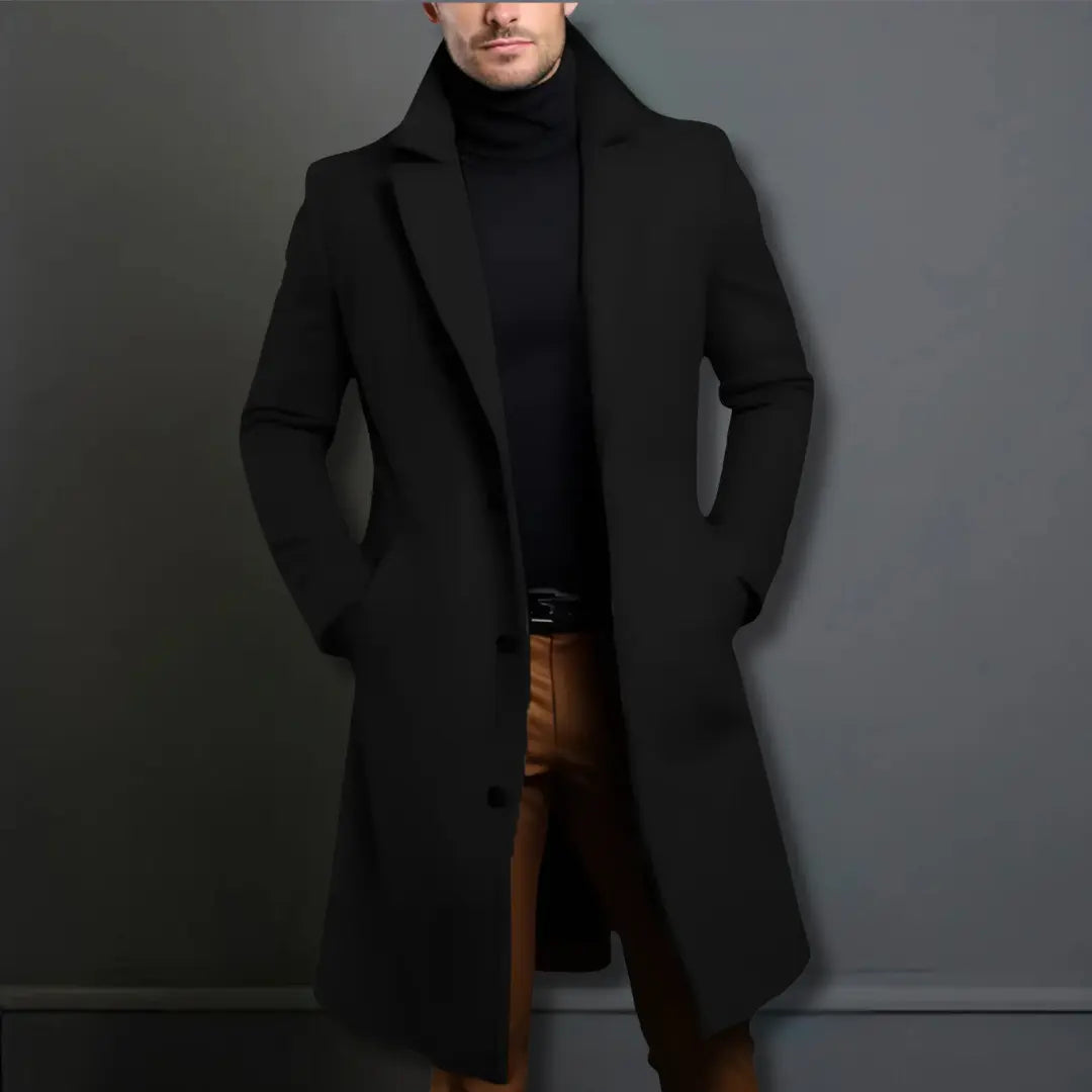 Men Wool Blend Overcoat