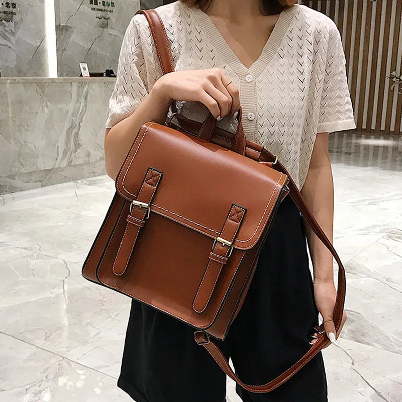 Women PU Leather Backpack